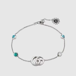 Gucci Silver Bracelet with Turquoise Highlights